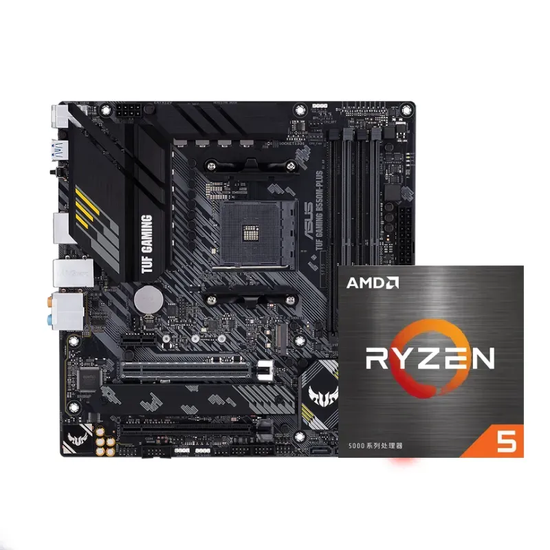 Kit Processador AMD Ryzen 5 5700X + Placa mãe Asus TUF Gaming B550M-Plus