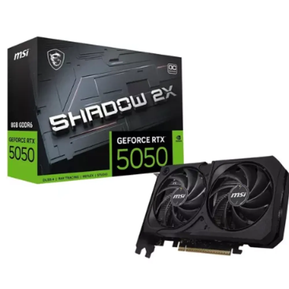 Placa de Vídeo NVIDIA GeForce MSI RTX5050 8GB Shadow GDRR6 128 Bits - 912-V538