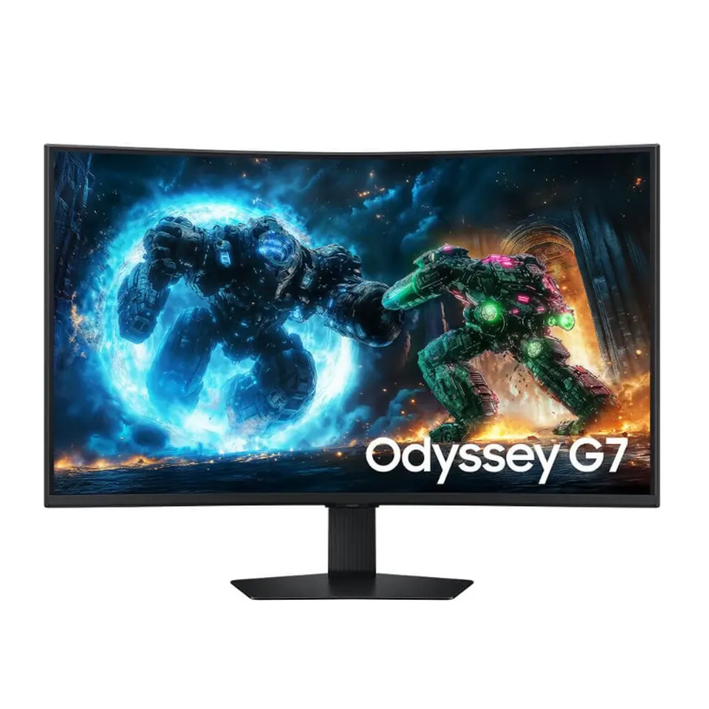 Monitor Samsung Odyssey G7, 37", 4K, 165Hz, 1ms, FreeSync, DP, HDMI, USB, ajuste de altura, Preto