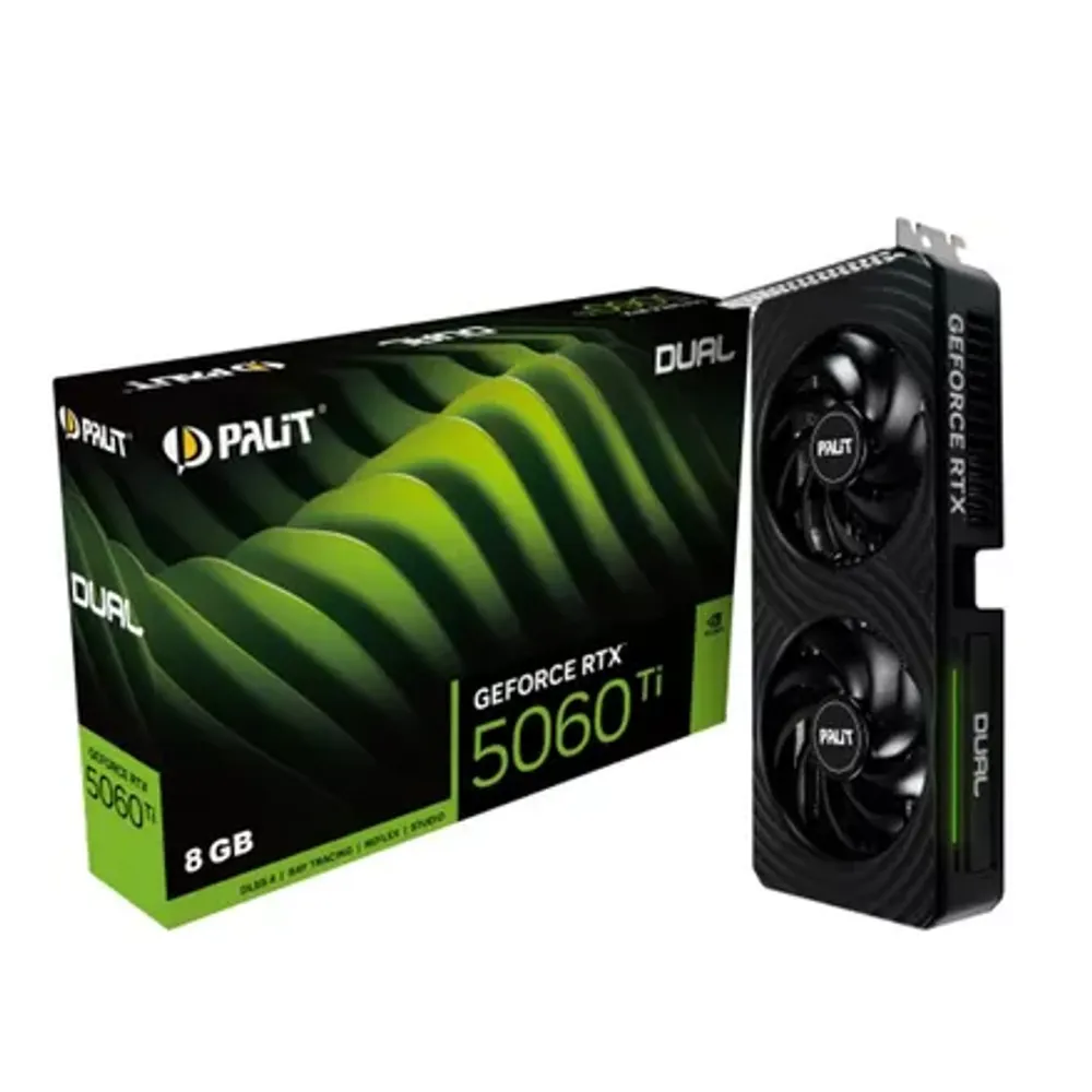Placa de Video GeForce NVIDIA PALIT RTX5060TI 8GB DUAL GDDR7 NE7506T019P1-GB2062D