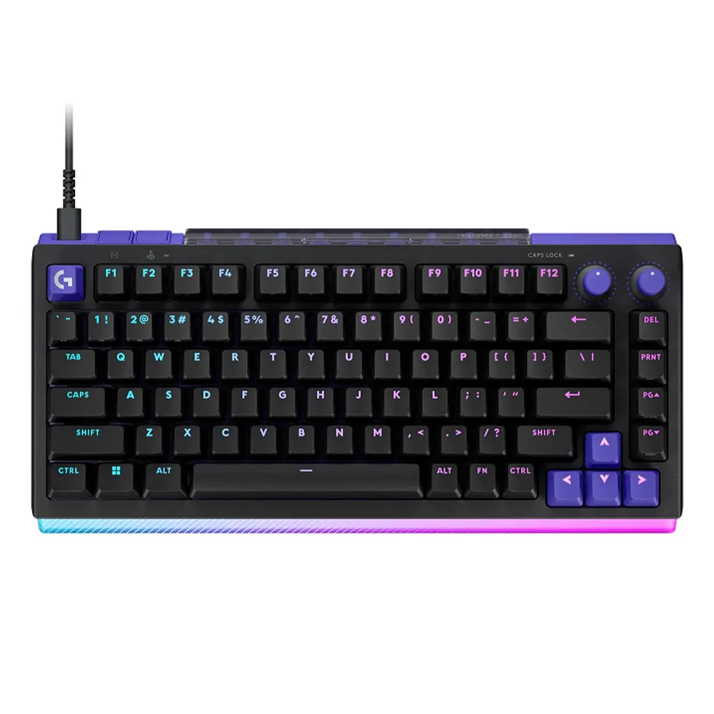 Teclado Gamer Com Fio Logitech G512 X 75 DUAL SWAP Magnético/Mecânico, switches hot swappable TMR, RAPID TRIGGER, RGB LIGHTSYNC, Compatível com PC e Mac, Layout US - Preto