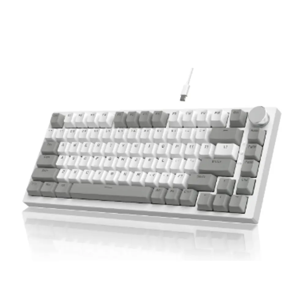 A.jazz Ak820 75% (grey-white) Red Switch Teclado Mecânico Branco Inglês Internacional
