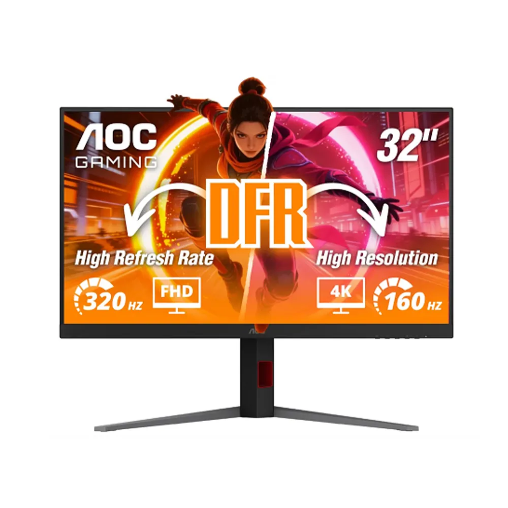 AOC Monitor de jogos de 32 polegadas 4K IPS Dual Mode 320Hz NVIDIA G-SYNC