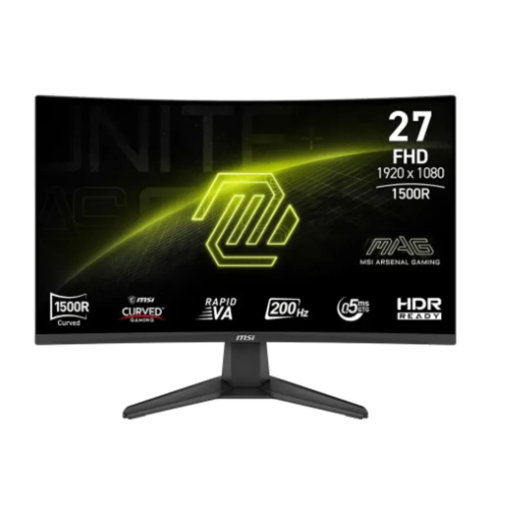 Monitor Gamer Curvo MSI MAG 27", Full HD, 200Hz, 0.5ms, Rapid VA, FreeSync Premium, HDR Ready, Preto - 276CF E20