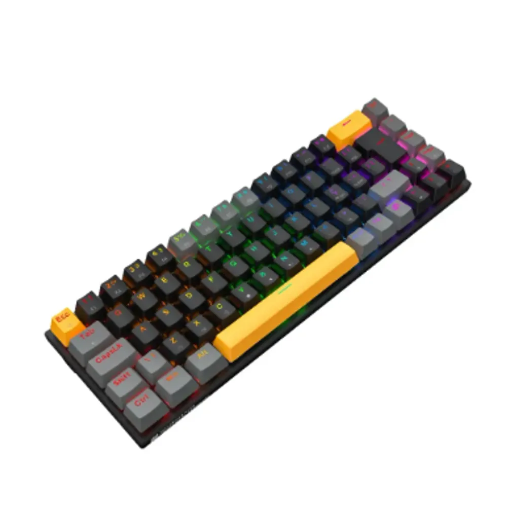 Teclado Mecânico K500-b68 Switch Red Hot Swapp Machenike Preto E Cinza Português Brasil