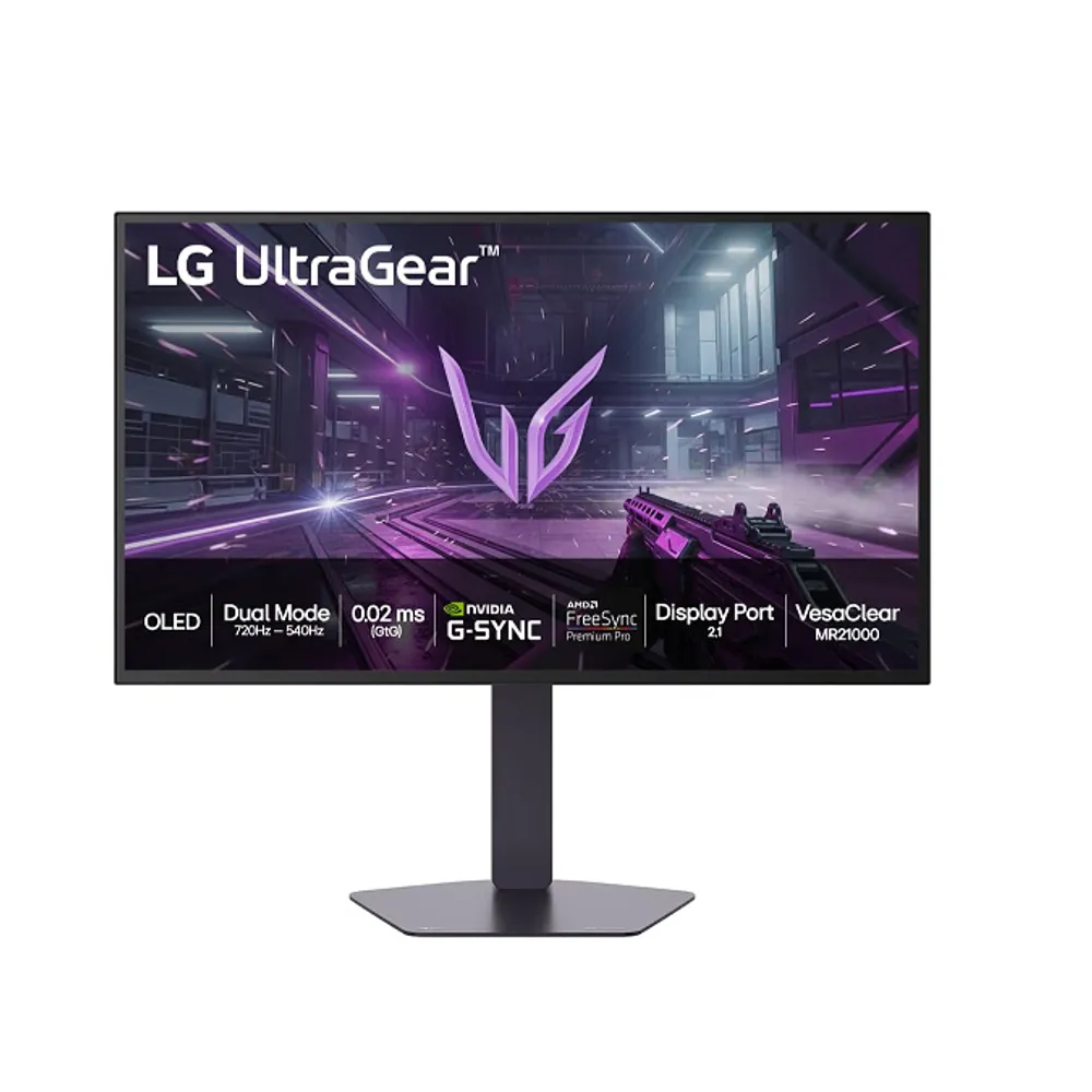 Monitor LG UltraGear OLED 32“, UHD 4K, 330Hz, Dual Mode, 0,03ms (GtG), AMD FreeSync Premium, Nvidia G-Sync, DCI-P3, DisplayHDR True Black 400, Preto – 32GX850A