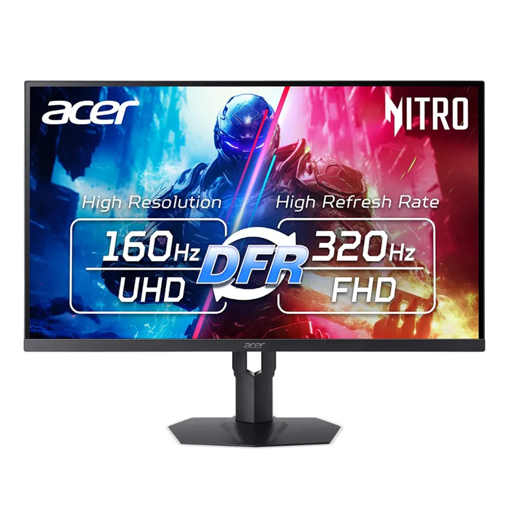 Acer Monitor mini LED Nitro 80.0 cm 4K UHD 3840x2160 IPS para jogos | AMD FreeSync Premium | Taxa de atualização de 160Hz para FHD 320Hz (DFR) | Até 0,5 ms | 1x porta de exibição 1.4 e 2x portas HDMI