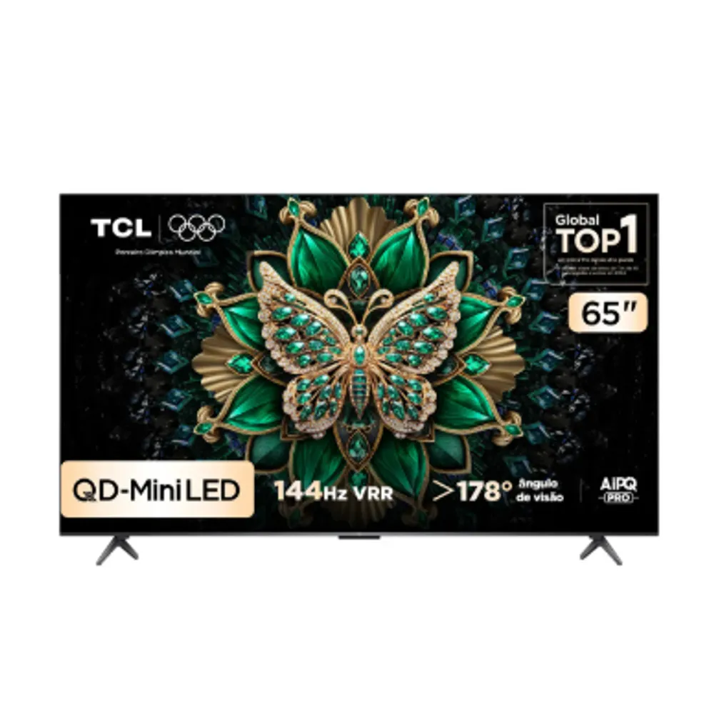 Smart TV TCL 65 Polegadas QLED Mini LED 4K C6K WiFi Bluetooth Google TV 4 HDMI 144Hz HDR10+ 65C6K