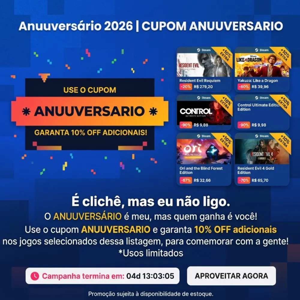 Campanha Anuuversário 2026 | CUPOM ANUUVERSARIO
