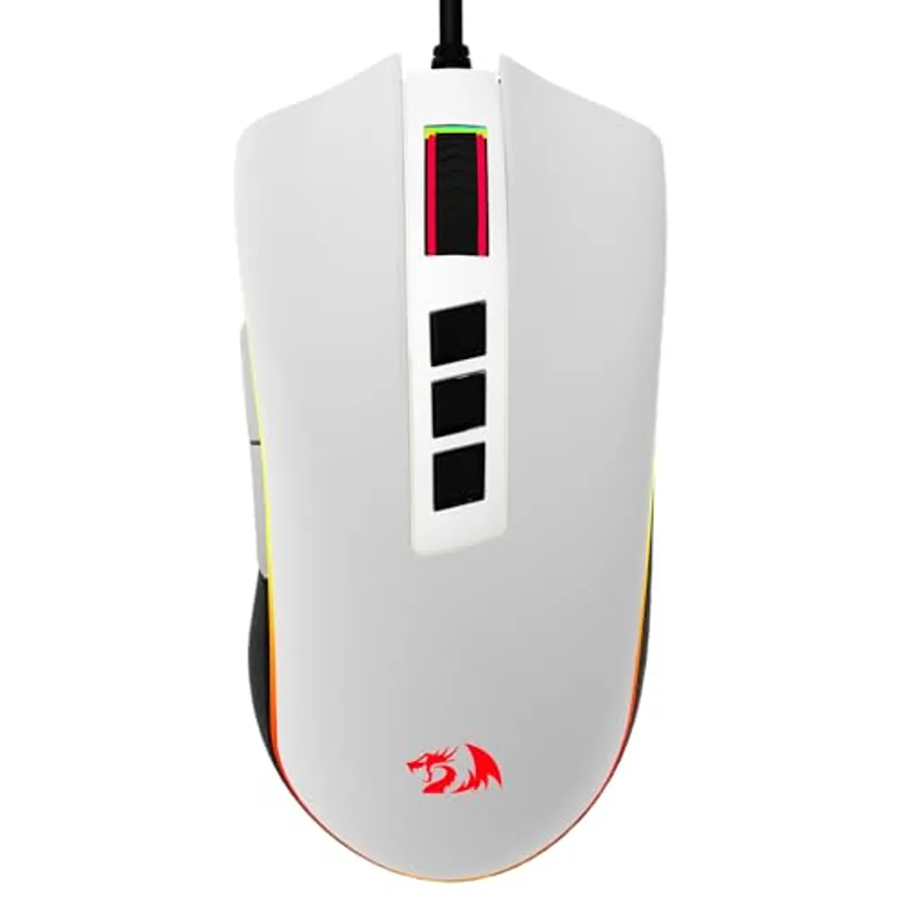Mouse Gamer Redragon Cobra V2 Special Edition Cypher Branco e Preto RGB M711A-RGB