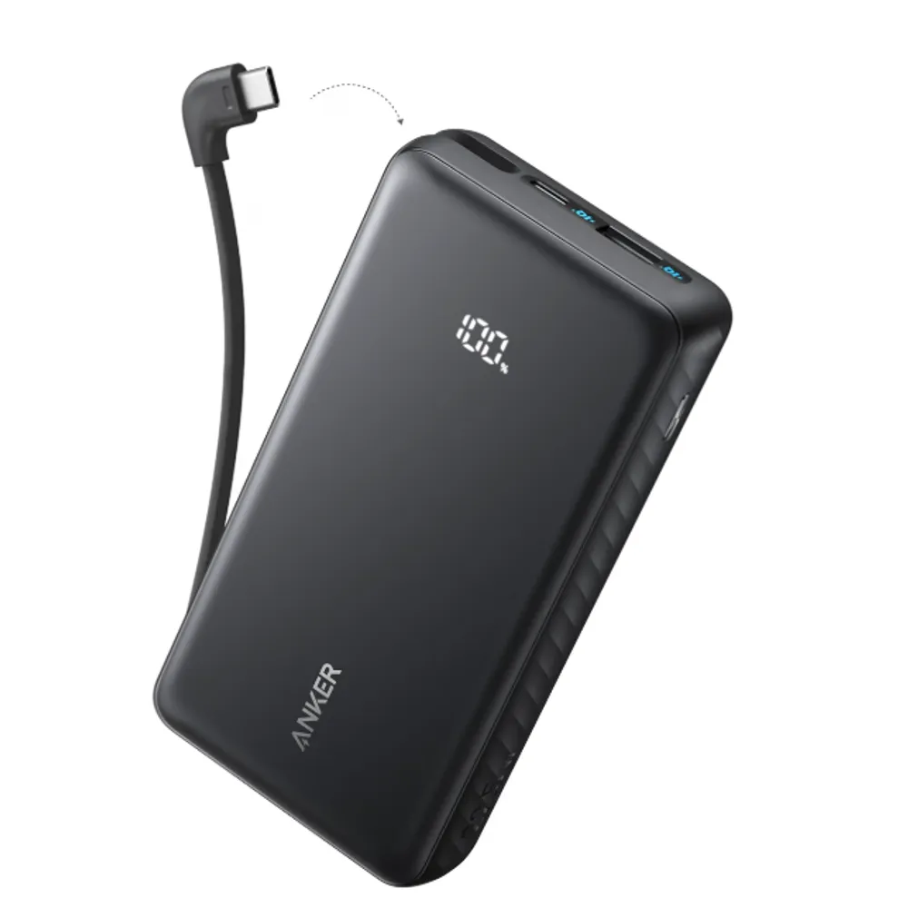 Anker Zolo Power Bank 20.000mAh, Carregador Portátil, Cabo USB-C Integrado