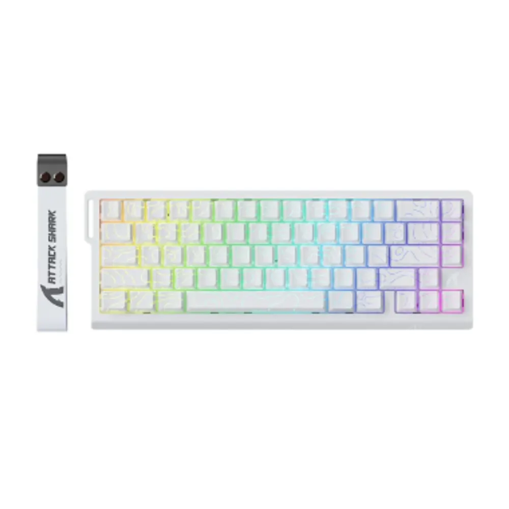 Teclado Gamer Mecânico Switch Magnético Attack Shark 8000hz Iluminação Rgb Com Fio X68 He Branco