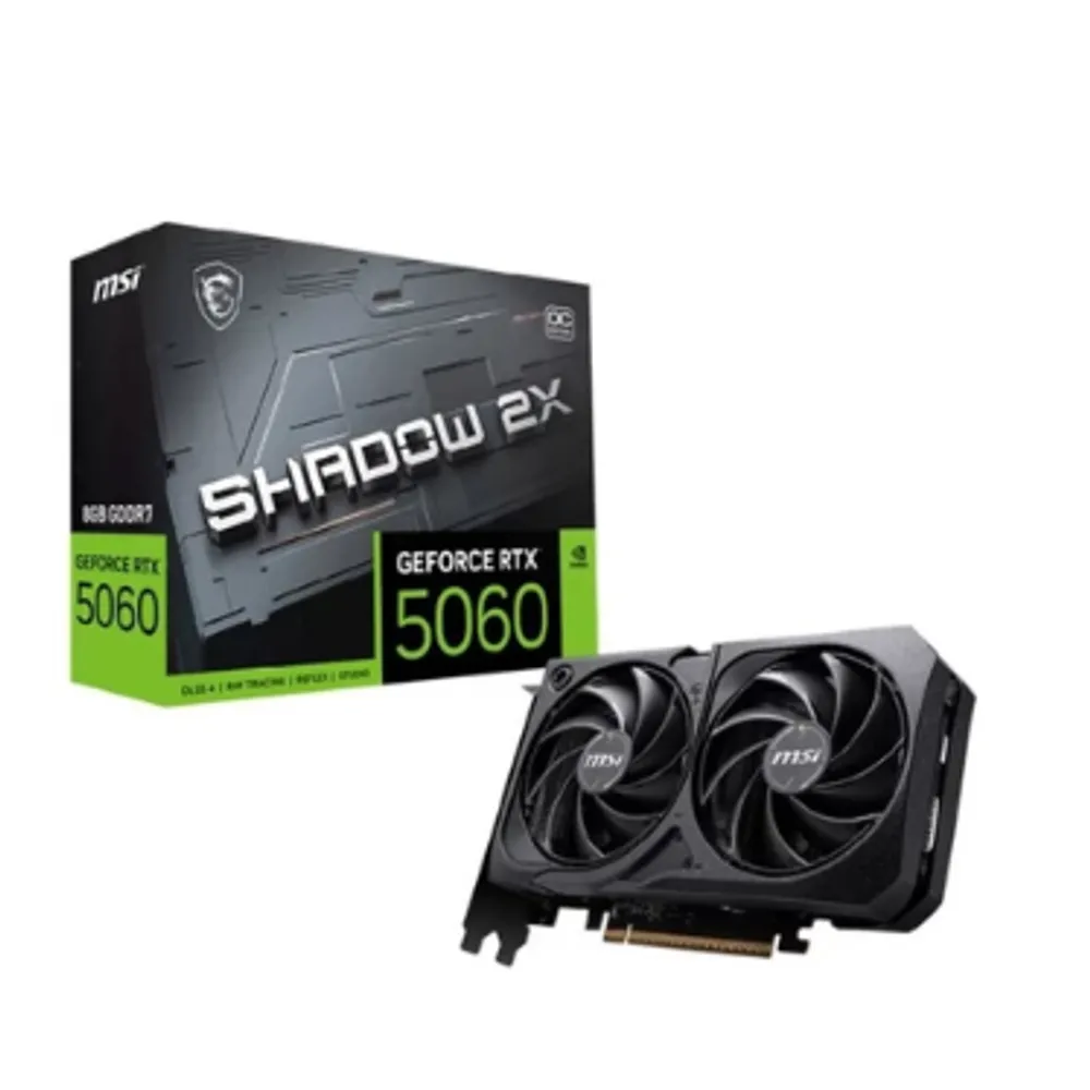 Placa de Vídeo NVIDIA GeForce MSI RTX5060 8GB GDDR7 128BITS SHADOW 2X OC - 912-V537-037