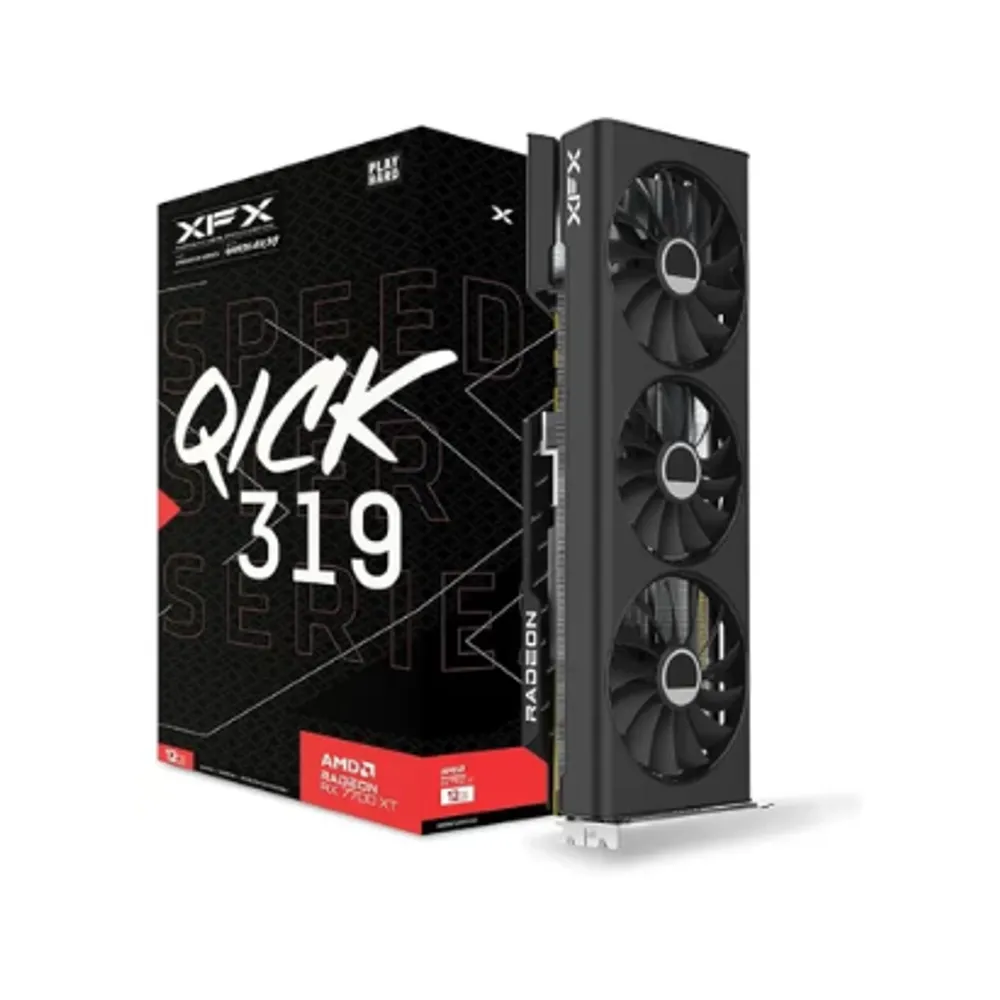 Placa De Vídeo Rx7700 XT Speedster Qick319 AMD XFX Radeon, 12GB, GDDR6, 192-Bit - Rx-77tqickb9