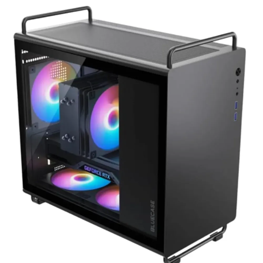 Gabinete Gamer Bluecase BG-056 Tiny Preto – Vidro Temperado, USB 3.0, Micro-ATX/Mini-ITX, Sem Fonte e Cooler