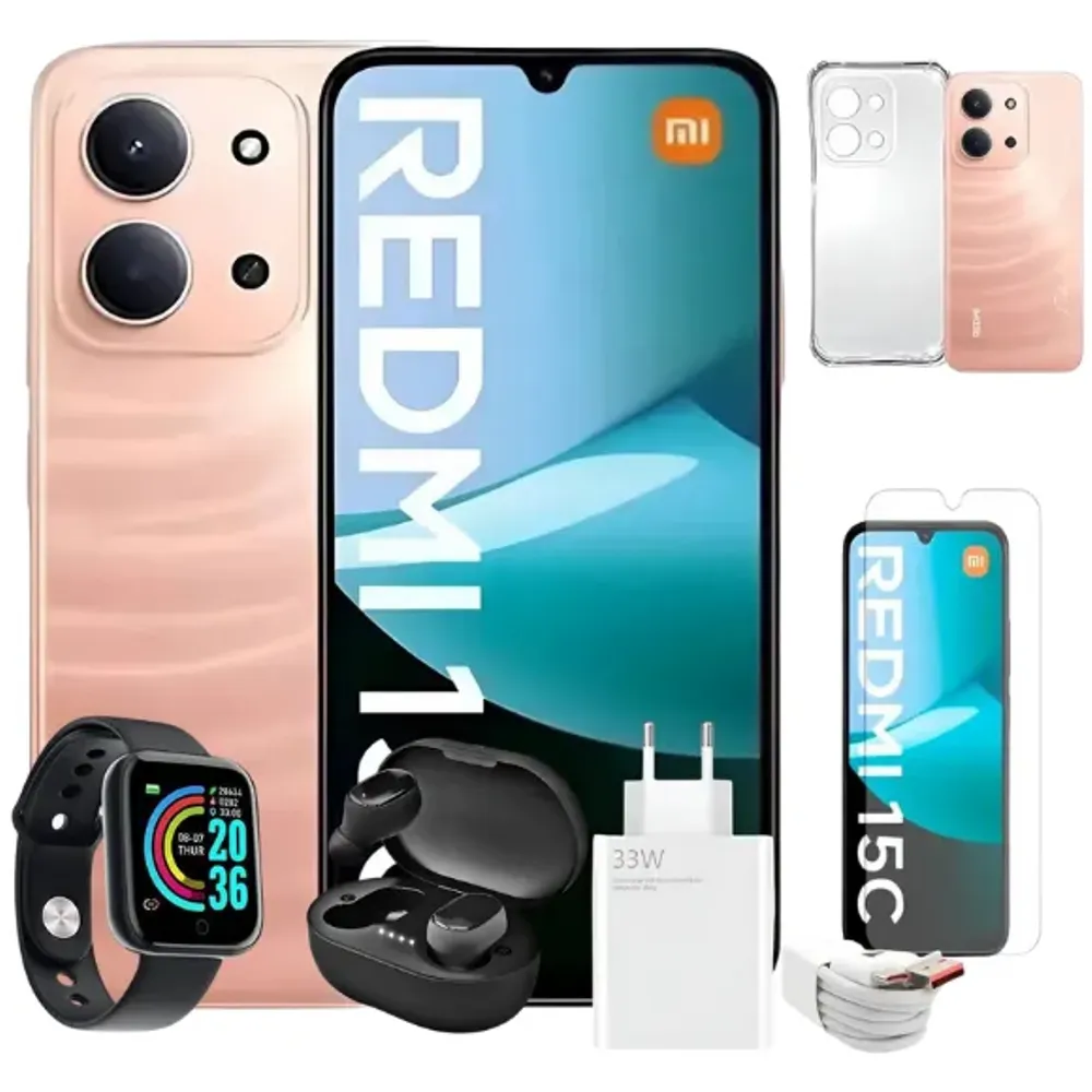 Xiaomi Redmi 15c Dual Sim 256gb 16ram Fone, Relogio E Capa, (novo) Loja Top 1 Recomendada Com Nf-e