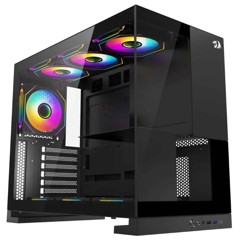 Gabinete Gamer Redragon Eternal Preto Sem Fans CA-612B