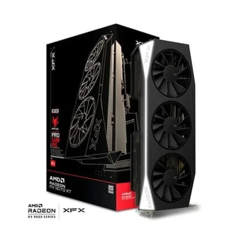 Placa de Vídeo XFX Mercury RX 9070 XT Gaming Graphics Card AMD Radeon, 16GB, GDDR6, FidelityFX, RDNA 4 - RX-97TMERCB9