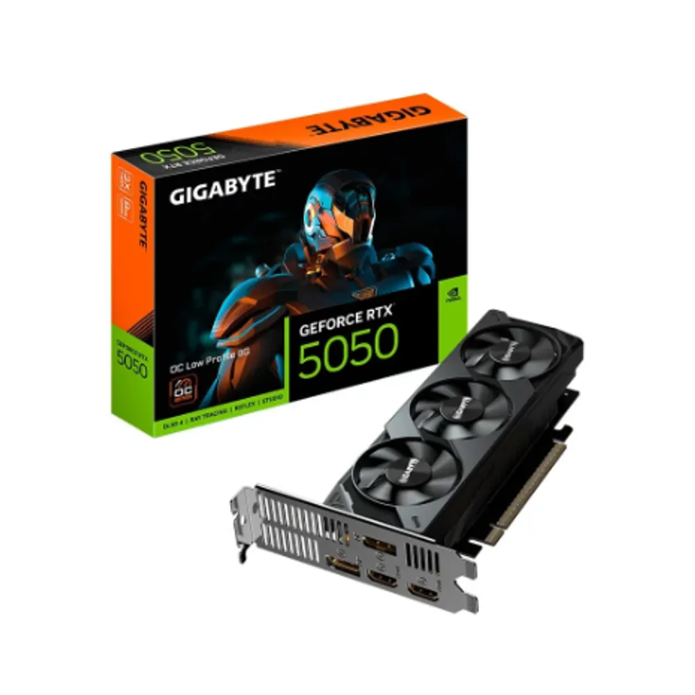 Placa de Vídeo RTX 5050 LOW PROFILE 8G - Gigabyte NVIDIA GeForce, 8GB GDDR6, 128bits, RGB,DLSS, Ray Tracing - GV-N5050OC-8GL