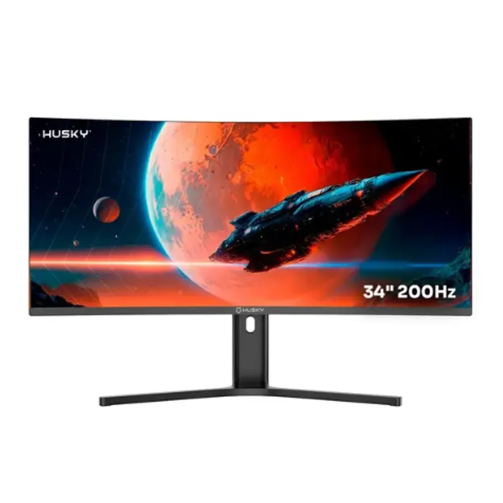 Monitor Gamer Curvo Husky Boreal 34", WQHD, Ultrawide, 200Hz, 1ms, Adaptive Sync, DisplayPort e HDMI, HDR - HMG00234PT