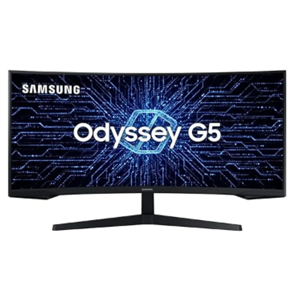 Samsung C34G55TWWL Odyssey 34' - Monitor Gamer Curvo, WQHD, 165Hz, 1ms, tela ultrawide, HDMI, Display Port, Freesync Premium, preto, série G5