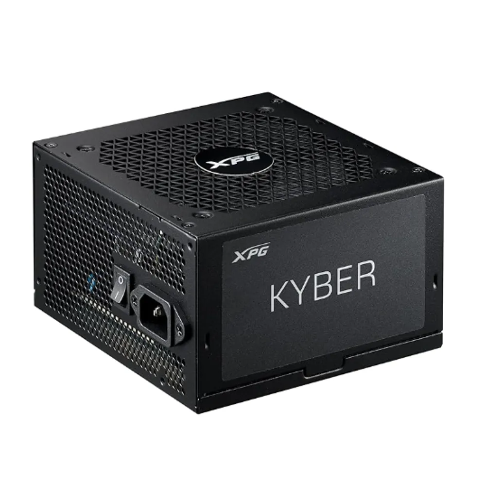 Fonte XPG Kyber II 850W Fonte de Alimentação ATX – Certificação Gold 80 PLUS e Cybenetics, não modular, compatível com ATX 3.1, conector 12V-2x6 para GPUs de última geração, eficiência de até 91,40%