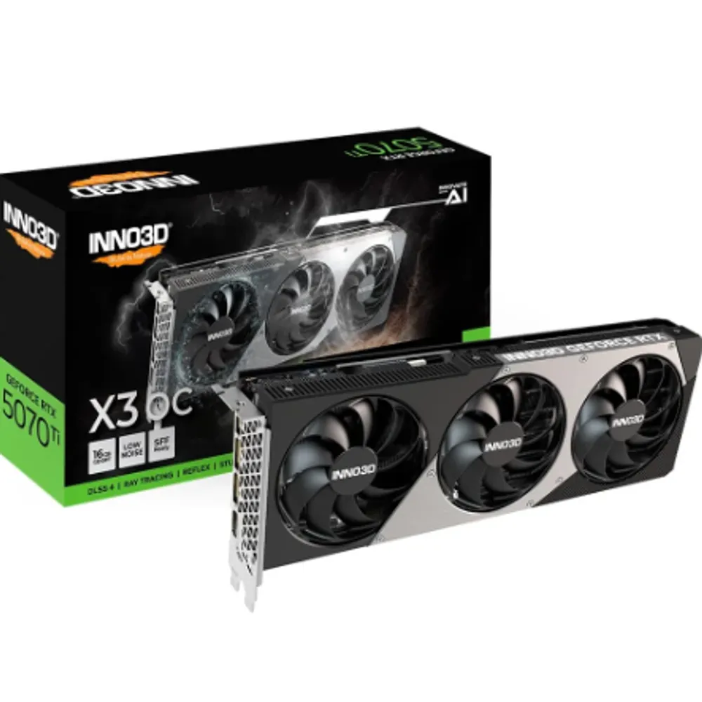 Placa de Vídeo Inno3D RTX 5070 Ti X3 OC NVIDIA Geforce, 16GB, GDDR7, 256bits, DLSS 4 - N507T3-16D7X-176068N