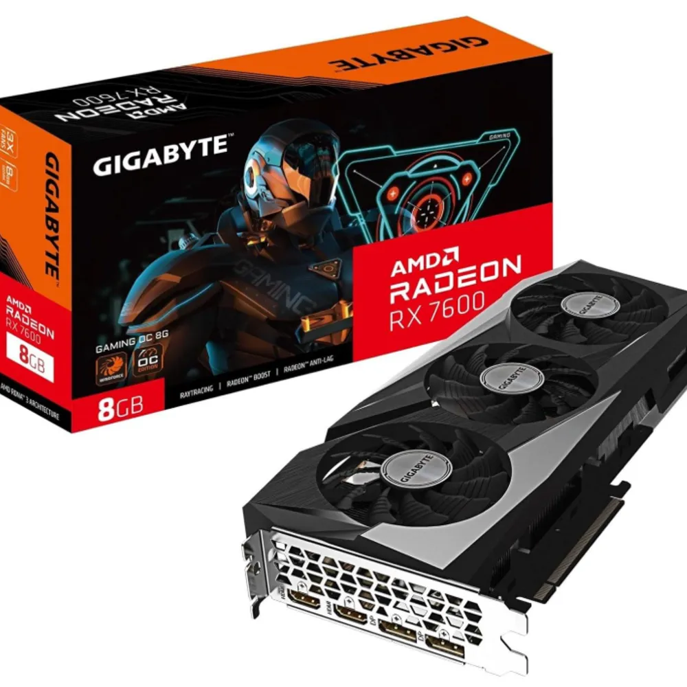 Placa de Video Gigabyte RX 7600, 8gb, GDDR6 | Gaming OC, GV-R76GAMING-OC-8GD