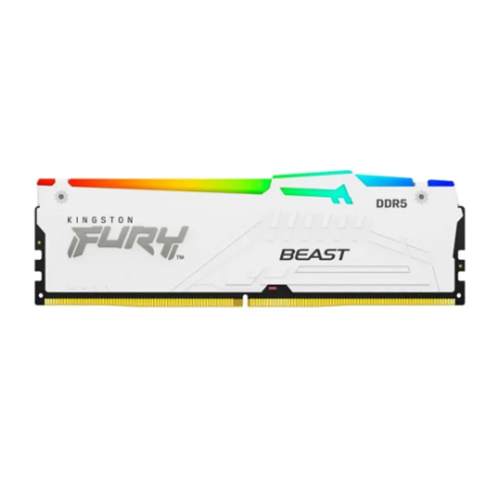 Memória RAM Kingston Fury Beast Expo, RGB, 32GB, 6000MT/s, DDR5, DIMM, CL30, Branco - KF560C30BWEA-32