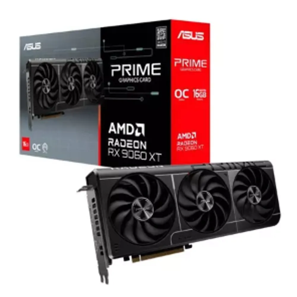 Placa de Video Asus Radeon RX 9060 XT Prime OC Edition, 16GB, GDDR6, 128-bit, PRIME-RX9060XT-O16G