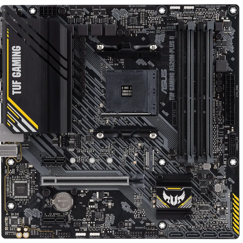 Placa Mãe Asus TUF GAMING A520M-PLUS II (AM4/4xDDR4/HDMI/DisplayPort/D-Sub/M.2/USB 3.2)
