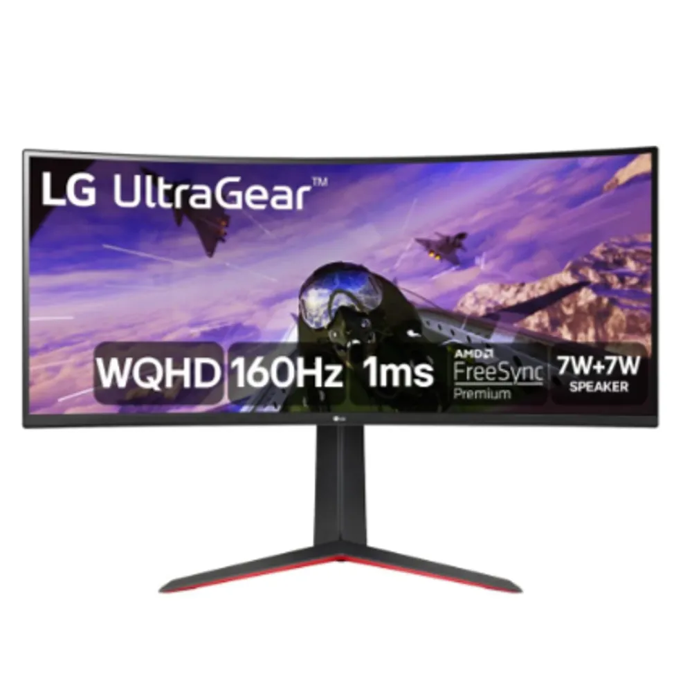 Monitor Gamer Curvo LG UltraGear 34", 2K WQHD, UltraWide, 160Hz, 1ms, FreeSync Premium, HDR10, Som Integrado - 34GP63A-B