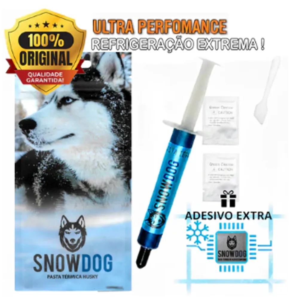 Pasta Térmica Snowdog Husky 1g / 3g + Adesivo Para Processador, LED, Placas, XBOX, Playstation