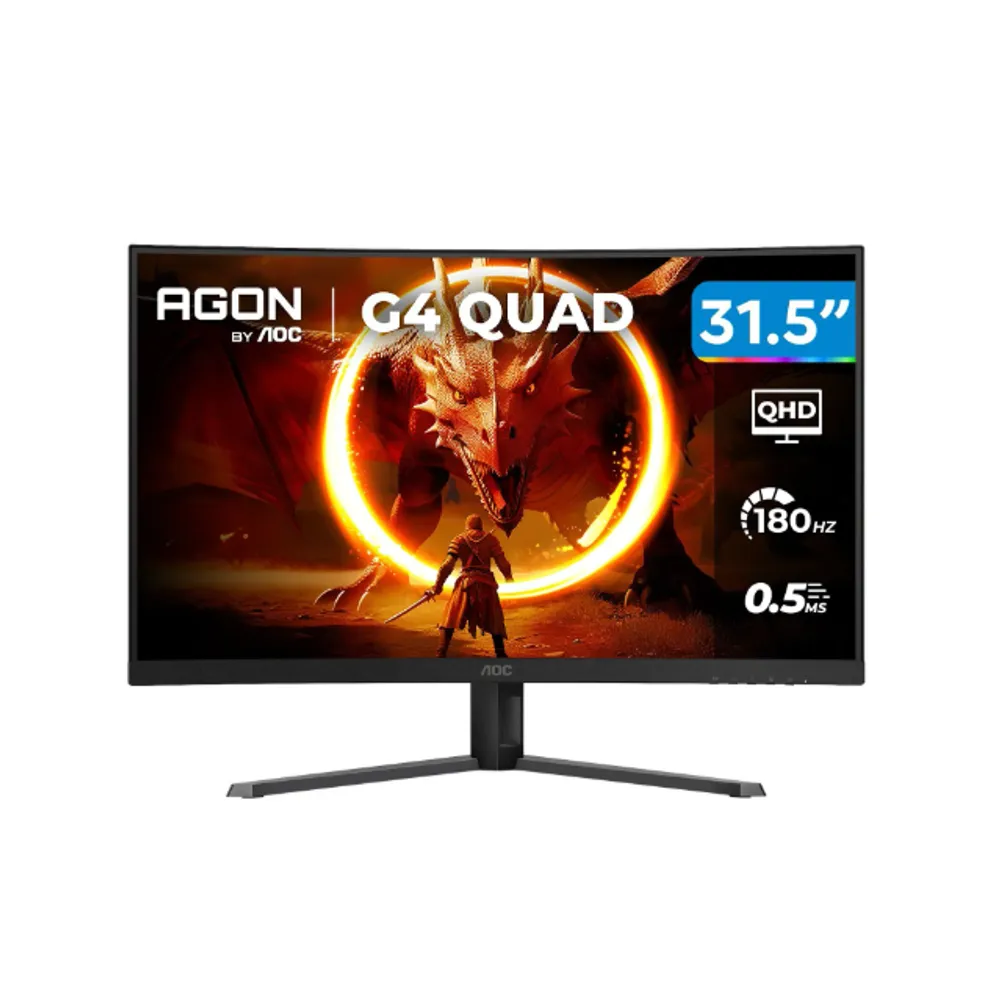 Monitor Gamer AOC Gaming 32" QHD 180Hz VA 0,5ms HDMI DisplayPort