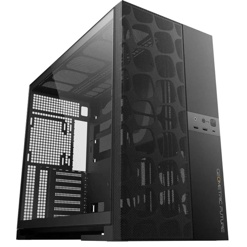 Gabinete Gamer Geometric Future Model 5 Vent PretoSem Fans GEO-M5V-B