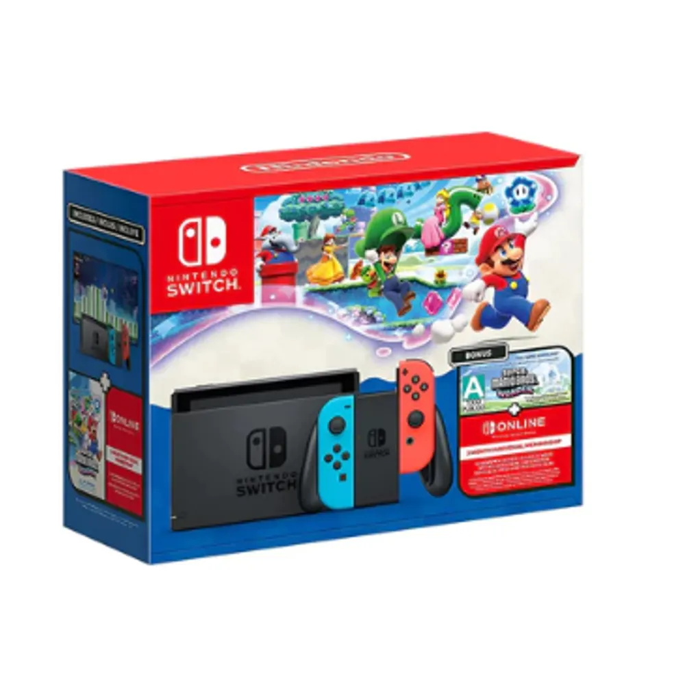 Bundle Nintendo Switch V2 + Super Mario Bros. Wonder + 3mo NSO - Novo lacrado