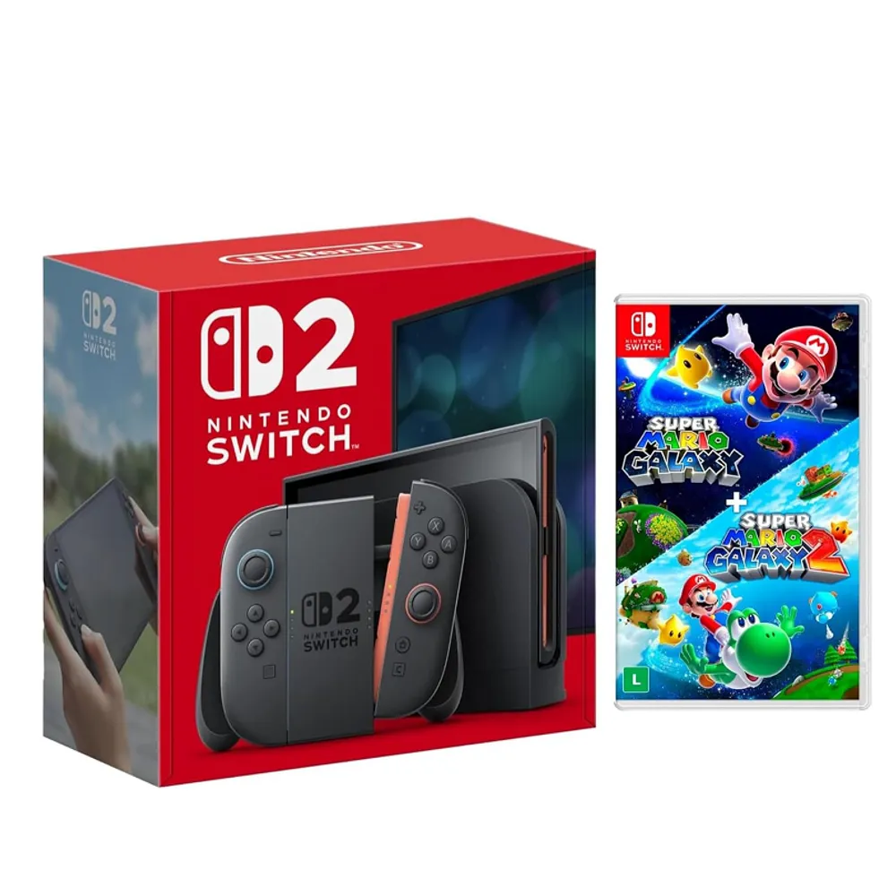 Console Nintendo Switch 2 + Jogo Super Mario Galaxy + Super Mario Galaxy 2
