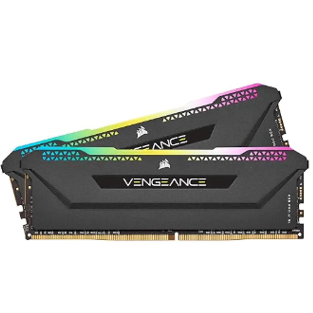Corsair Memória de desktop Vengeance RGB PRO SL 64 GB (2 x 32 GB) DDR4 3200 MHz C16 (10 LEDs RGB ultra brilhantes, PCB de desempenho personalizado, tempos de resposta apertados, Intel XMP 2.0) preto