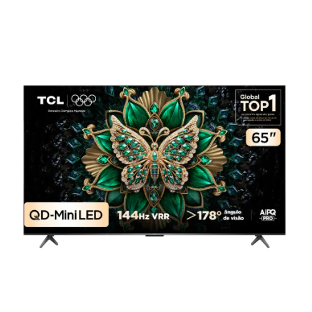 Smart TV TCL 65 Polegadas QLED Mini LED 4K C6K WiFi Bluetooth Google TV 4 HDMI 144Hz HDR10+ 65C6K