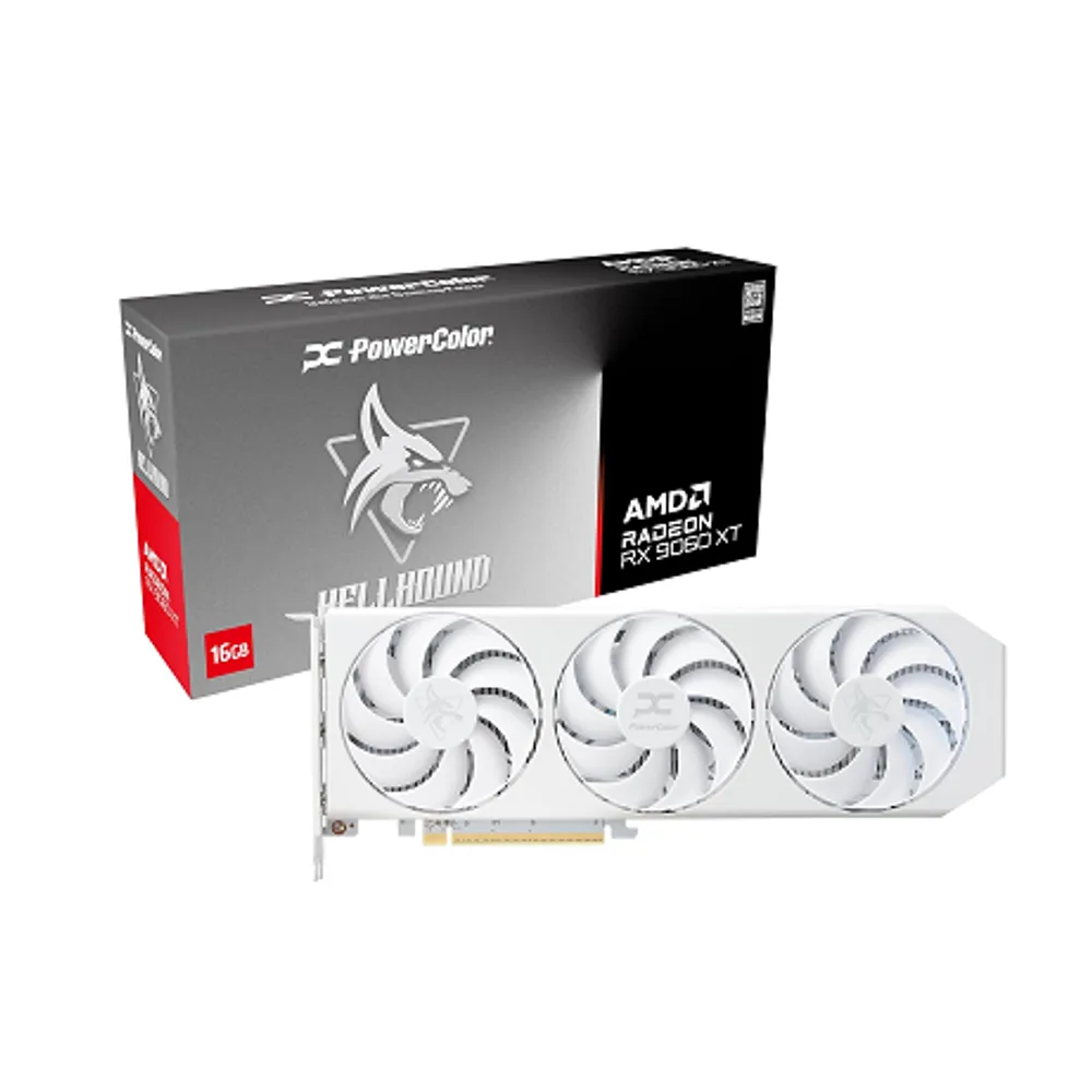 PowerColor Placa gráfica Hellhound Spectral White AMD Radeon RX 9060 XT 16GB GDDR6