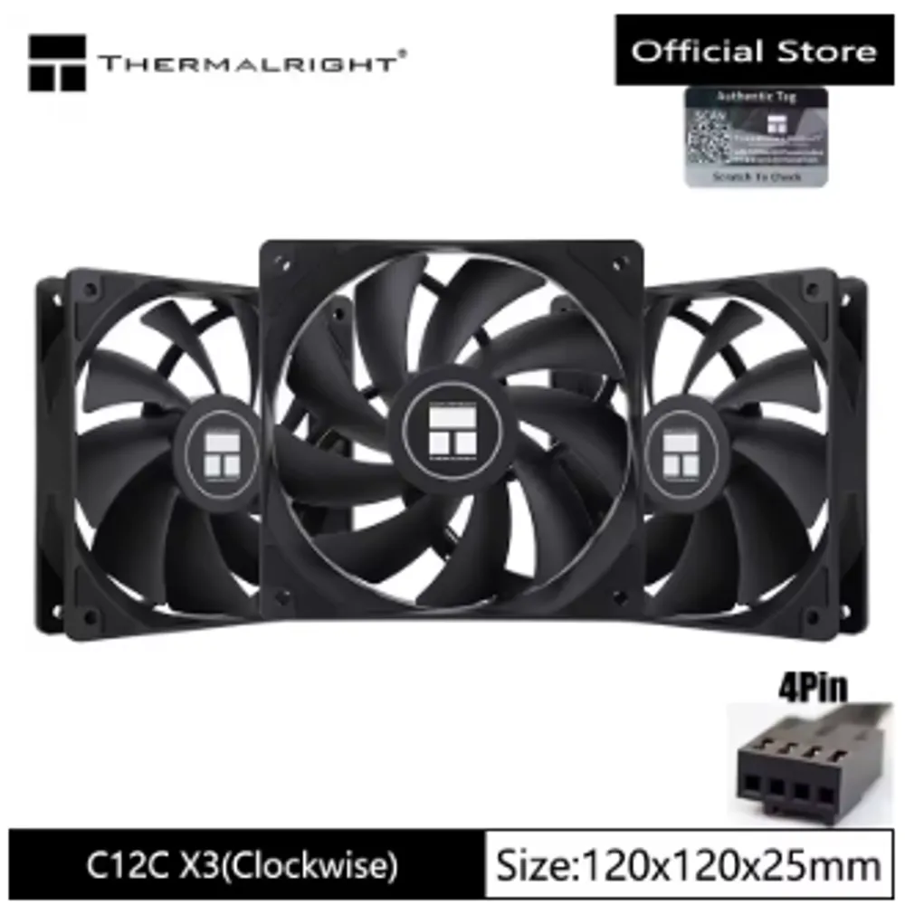 Kit 3x Fan Thermalright TL-C12C X3 120mm, ARGB, PWM, S-FDB, 66,17CFM LINK 1321