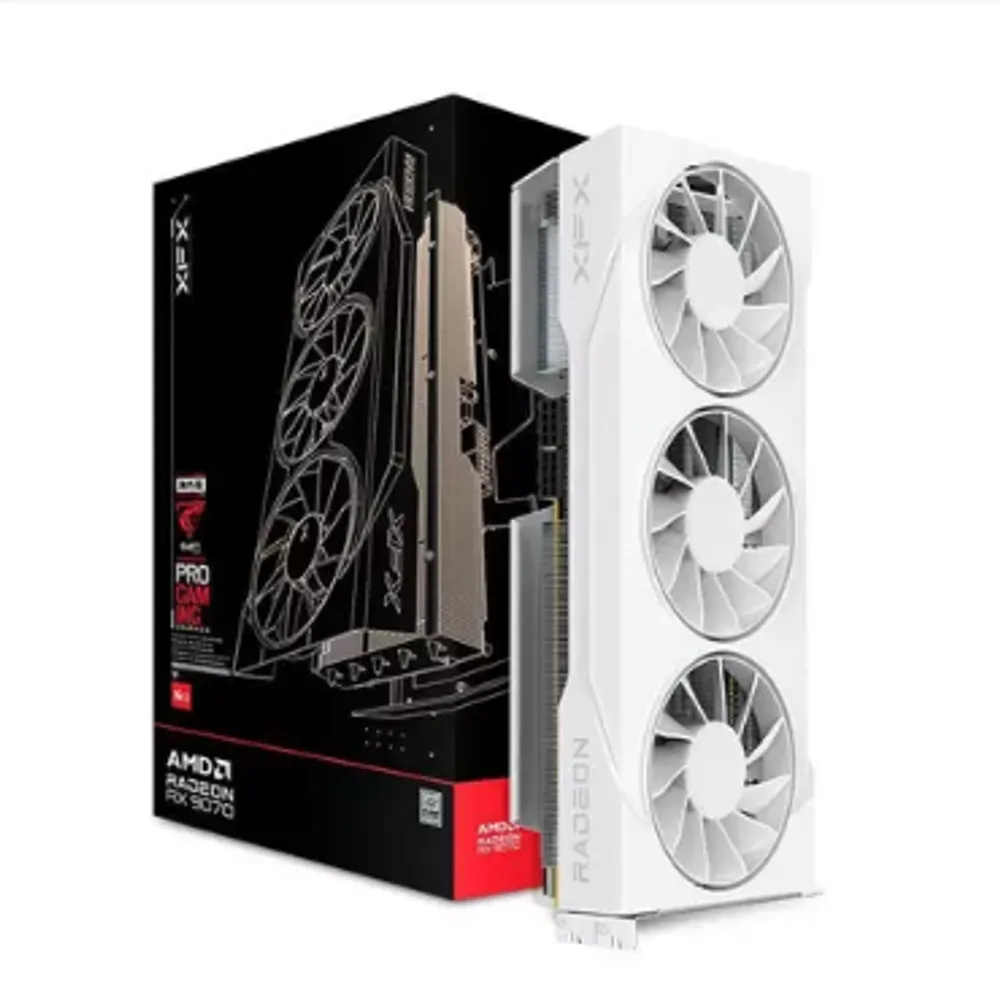 Placa de Video XFX Radeon RX 9070 Swift Triple Fan Gaming White OC 16GB GDDR6 256-bit RX-97SWFT3W7