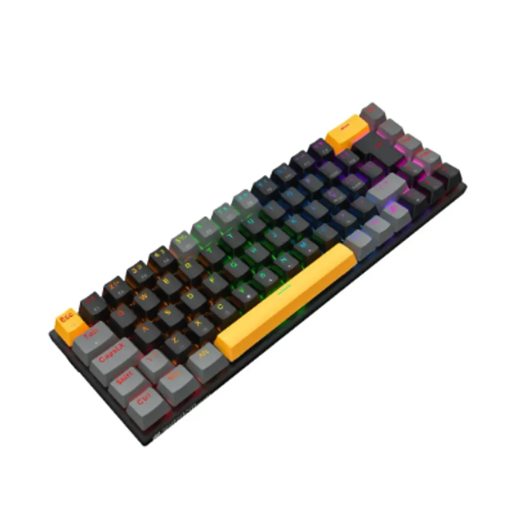 Teclado Mecânico K500-b68 Switch Red Hot Swapp Machenike Preto E Cinza Português Brasil