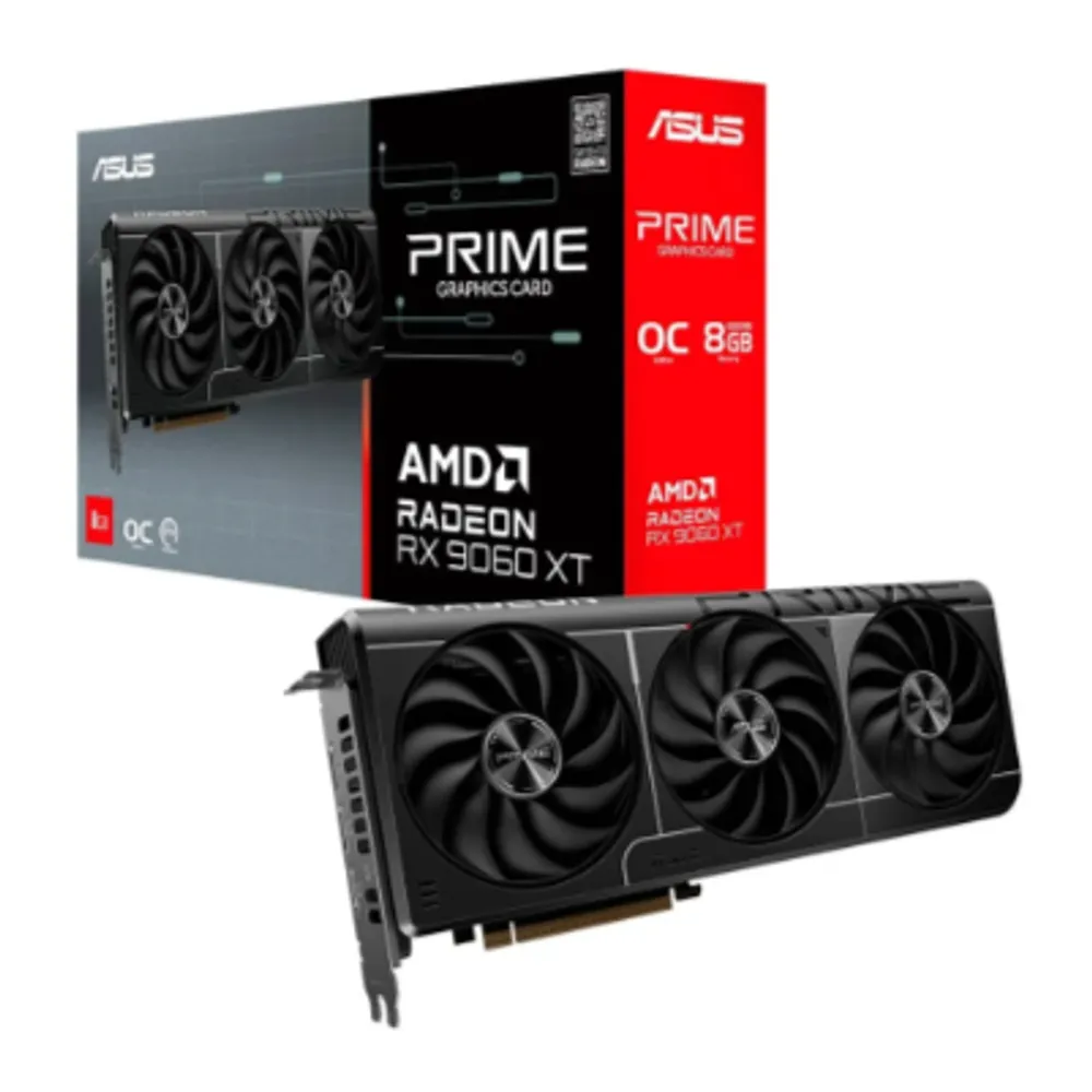 Placa de Vídeo ASUS PRIME RX 9060 XT OC 8G AMD Radeon, 8GB, GDDR6, 128bits, Triple Fan, OpenGL 4.6 - 90YV0MI0-M0NA00