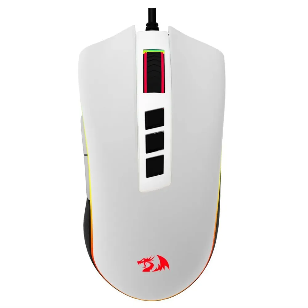 Mouse Gamer Redragon Cobra V2 Special Edition Cypher Branco e Preto RGB M711A-RGB