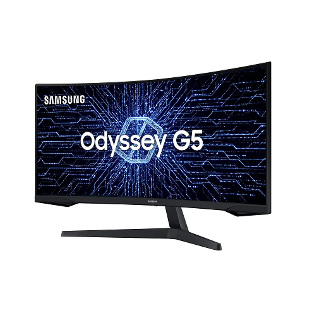 Monitor Gamer Curvo Samsung Odyssey 34’’, Ultra WQHD, 165Hz, 1ms, tela ultrawide, HDMI, Display Port, Freesync Premium, preto, série G5