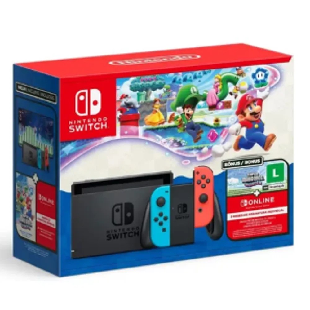 Bundle Console Nintendo Switch V2 Super Mario Bros Wonder (Shopee)