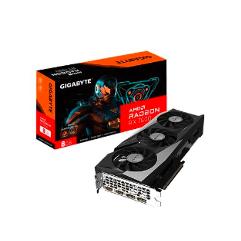 Placa de Vídeo RX 7600 GAMING OC 8G AMD Radeon Gigabyte, 8GB GDDR6, 128bits, RGB - GV-R76GAMING OC-8GD