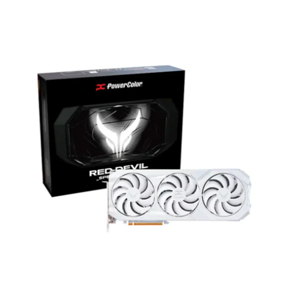 Placa de Vídeo PowerColor Red Devil Spectral White AMD Radeon RX 9070 XT 16GB GDDR6 - RX9070XT 16G-E/OC/WHITE