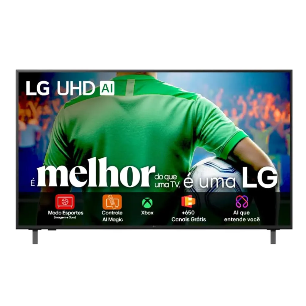 Smart TV 4K 55" LG UHD 55UA85 Processador α7 AI Ger8 4K Super Upscaling Google Cast Alexa Integrado Controle AI Smart Magic WebOS 25